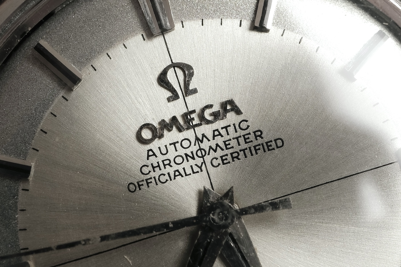 Omega Constellation dial detail showing chronometer certification